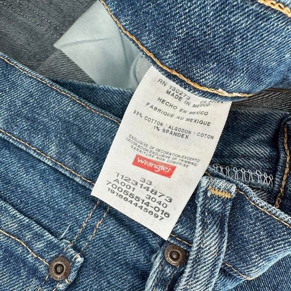Y2K Wrangler Jean Shorts Jorts men’s size 33 x 9 Dark wash baggy - Picture 3 of 6